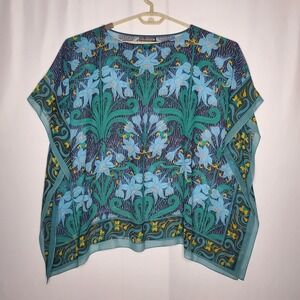 Metropolitan Museum Of Art Silk Kaftan Top One Size Georgette Art Sheer Print